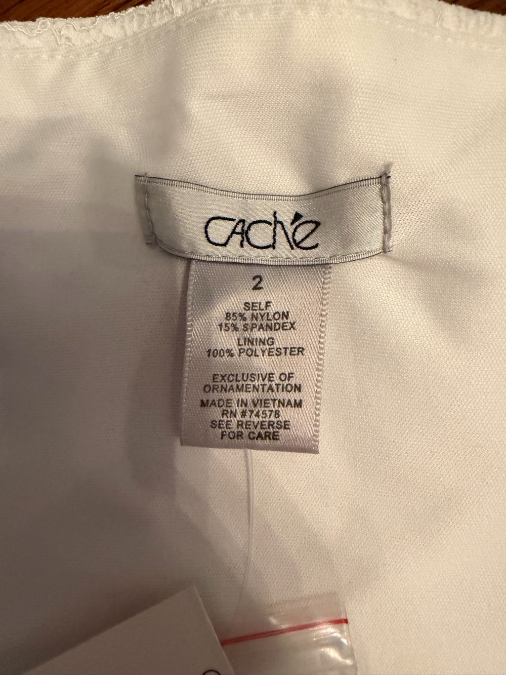 NWT Cache White Strapless Corset Top Gold Zipper Front Size 2 - Picture 4 of 6